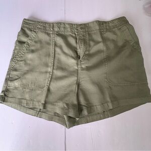 Sanctuary Green Cargo Shorts Relaxed Fit Cotton